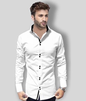 P&V - White Cotton Blend Regular Fit Men's Casual Shirt (Pack of 1)