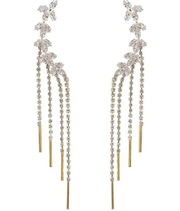 FASHION FRILL Golden Drop Earrings ( Pack of 2 )
