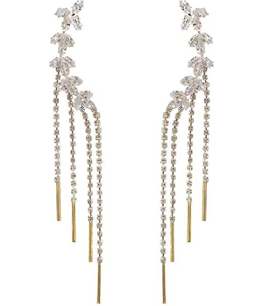 FASHION FRILL Golden Drop Earrings ( Pack of 2 )