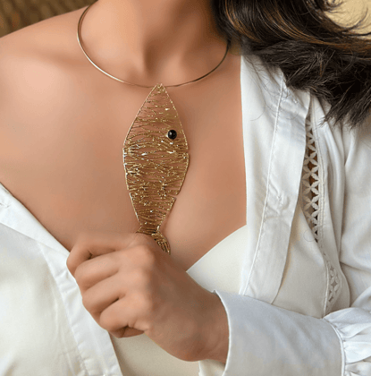Fishbone Collar Necklace-Necklace