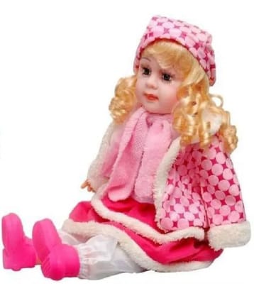 Cute Looking Musical Rhyming Babydoll, Big Stroller Dolls, Laughing and Singing Soft Push Stuffed Talking Poem Doll Baby Girl Toy for Kids Big Size