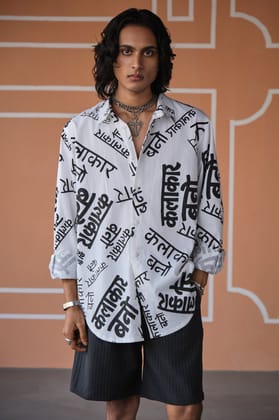 KALAKAAR SHIRT-NEWS PRINT-S-L