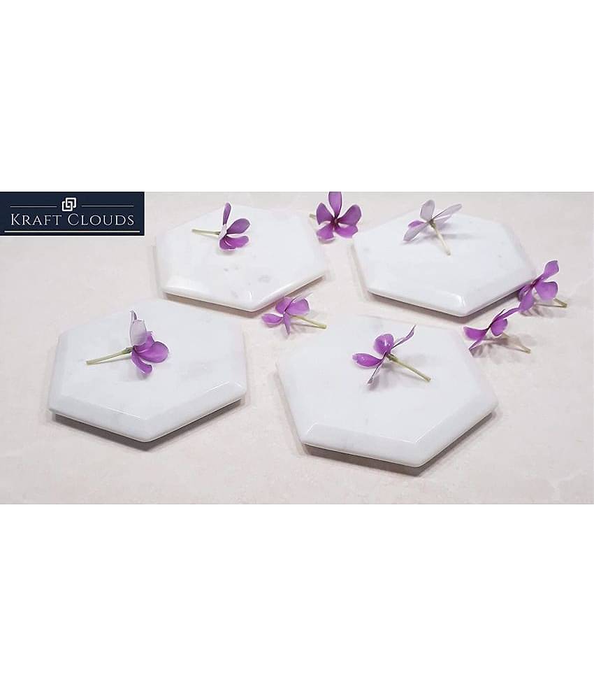 KRAFT CLOUDS Marble Designer Shape Coasters - Pack of 4