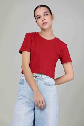 Knockout Red - Crop Top-XS