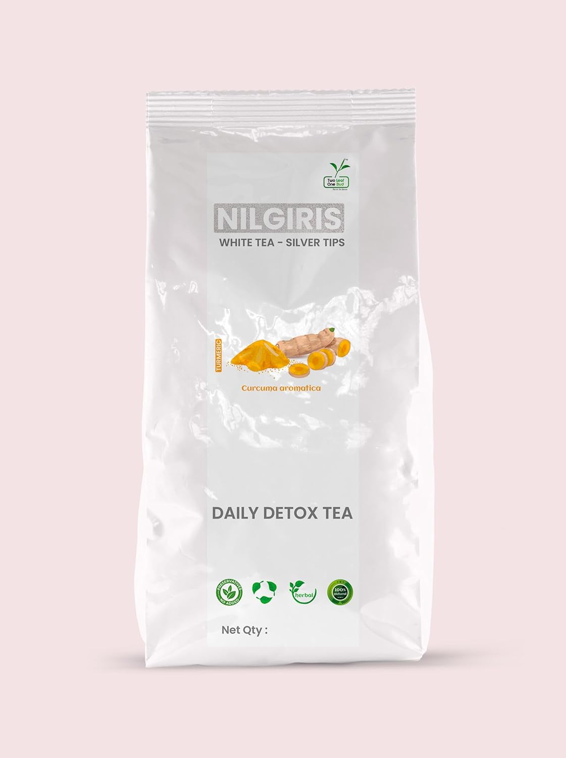 Two Leaf One Bud Nilgris White Tea - Silver Tips - Turmeric 100 Gms