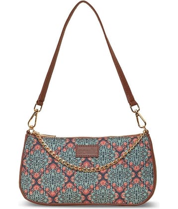 Zouk Shoulder Bag Jute Set of 1 ( Green )