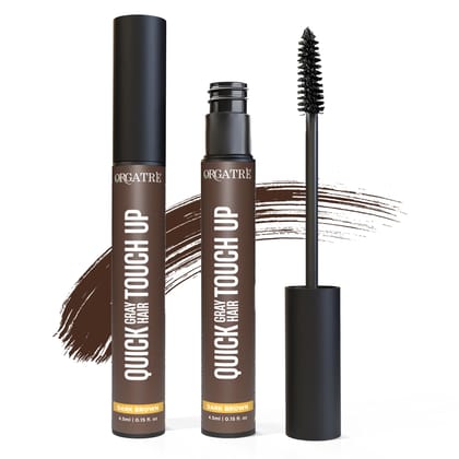 Orgatre Quick Gray Hair Touch Up Stick | Instant Gray Coverage | Semi-Permanent Color | Smudge-Proof & Long-Lasting | Enriched with Almond (Brown, 4.5ml) Orgatre Quick Gray Hair Touch Up Stick | Instant Gray Coverage | Semi-Permanent Color | Smudge-Proof