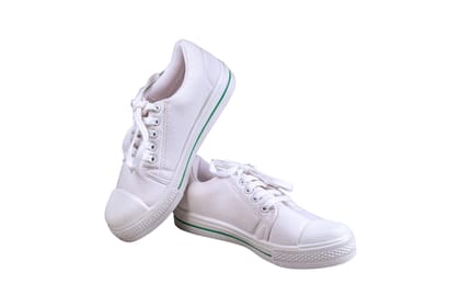 Titas Children White Canvas School Shoe (7 to 9 Years Kids)(Sd 001)-White / 1 / Children