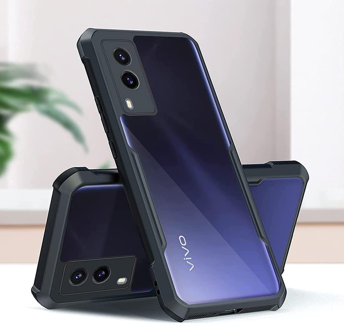 PLUGTECH Slim Shockproof Case | Matte Black Soft | Drop Protection | Precise Cutouts | Premium Mobile Cover for Vivo V21E