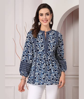 Stylum Navy Blue Cotton Women's A-Line Top ( Pack of 1 )