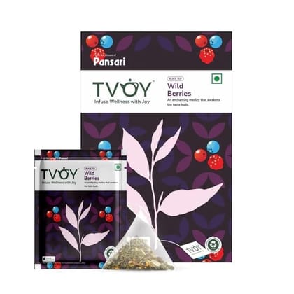 TVOY Wild Berries Tea Bags  Antioxidant-Rich Wild Berry Tea, Supports Urinary Tract Health, 100% Biodegradable Pyramid Tea Bags, Natural Iced & Hot Tea Brew, Natures Wild Berry