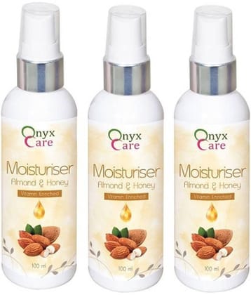 Onyx Care Almond & Honey Vitamin Enriched (Pack of 3) Moisturizer 300 ml ml Pack of 3
