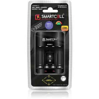 Smartcell CHR6R03-4 NiMH Rechargeable Battery Charger for AA/AAA/R22 9V Batteries