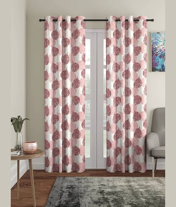 Cortina - Nature Printed Room Darkening Eyelet Curtain-9 Ft-pack of 2