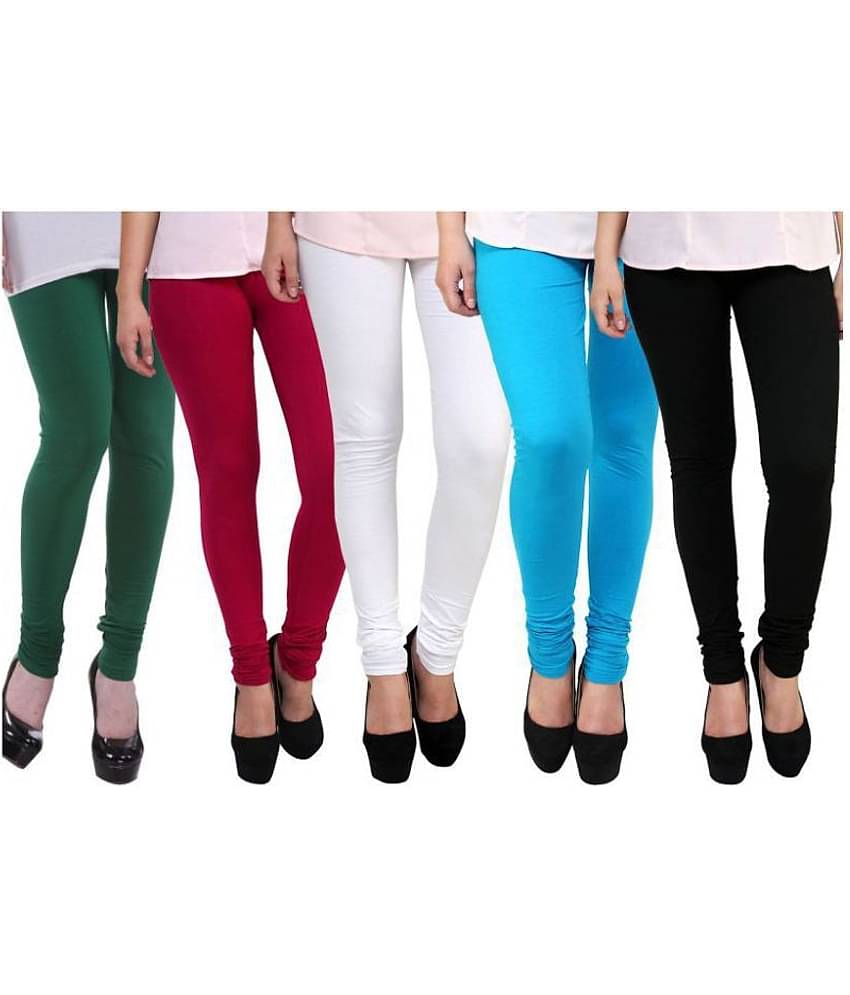 Famaya Pack of 5 Girls 100% Cotton Leggings ( Multi )