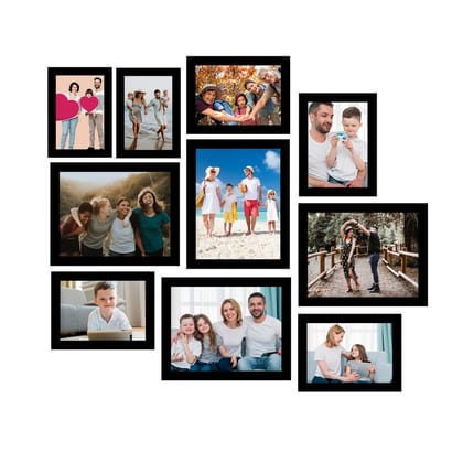 Memory Wall Collage Photo Frame - Set of 10 Photo Frames for 2 Photos of 5"x7", 4 Photos of 6"x8" and 4 Photos of 8"x10"
