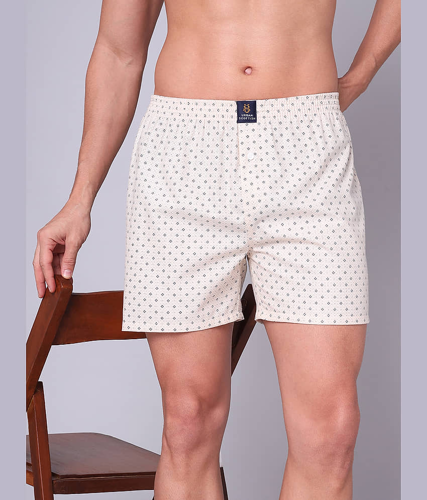 URBAN SCOTTISH Pack of 1 Cotton Boxers For Men's ( Beige )