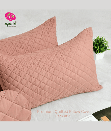Apala - Pack of 2 Microfiber Solid Quilted Standard Size Pillow Cover ( 68.58 cm(27) x 43.18 cm(17) ) - Grey