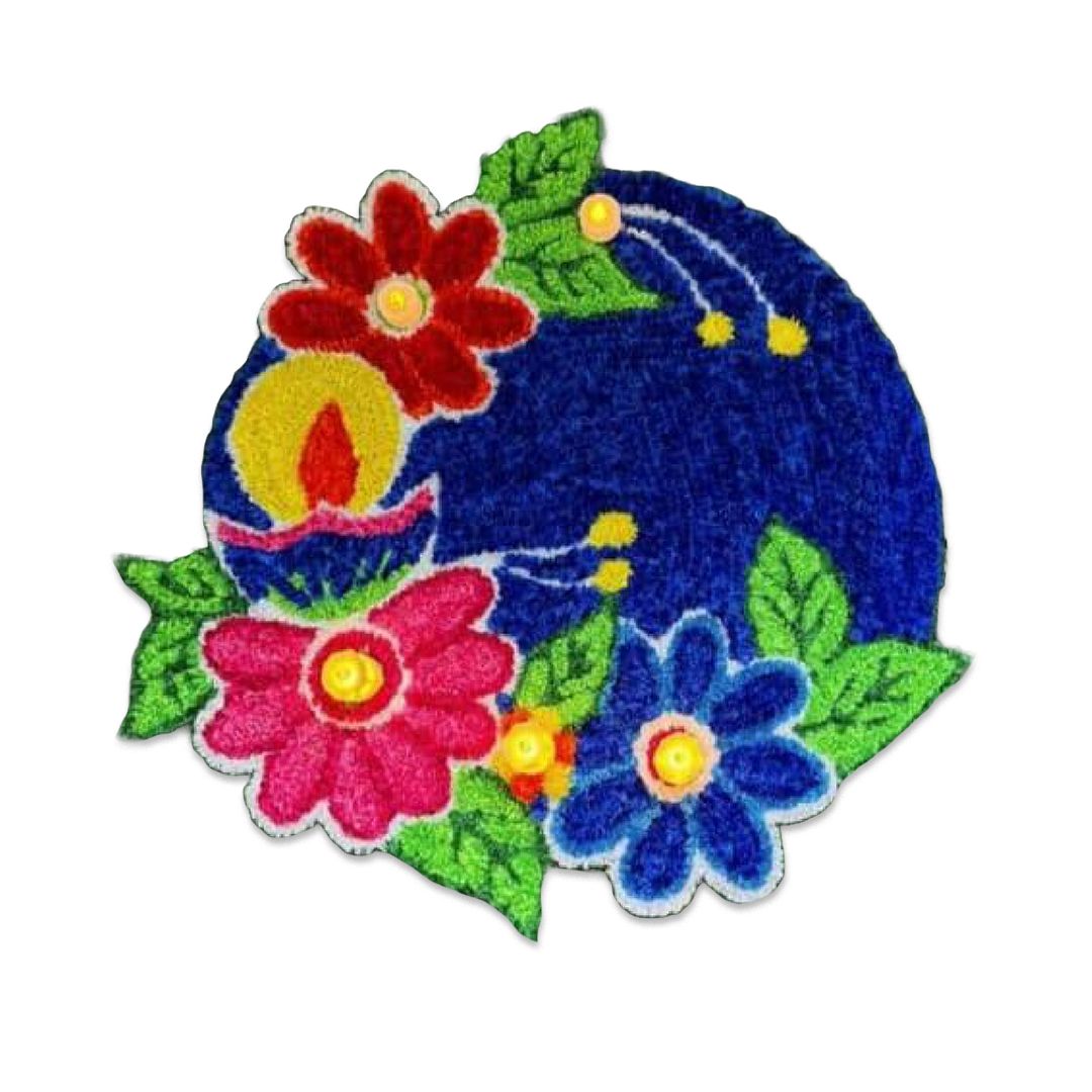 Handmade woolen floral door- mat 3