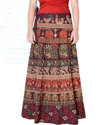 Sttoffa Cotton Wrap Skirt - Brown