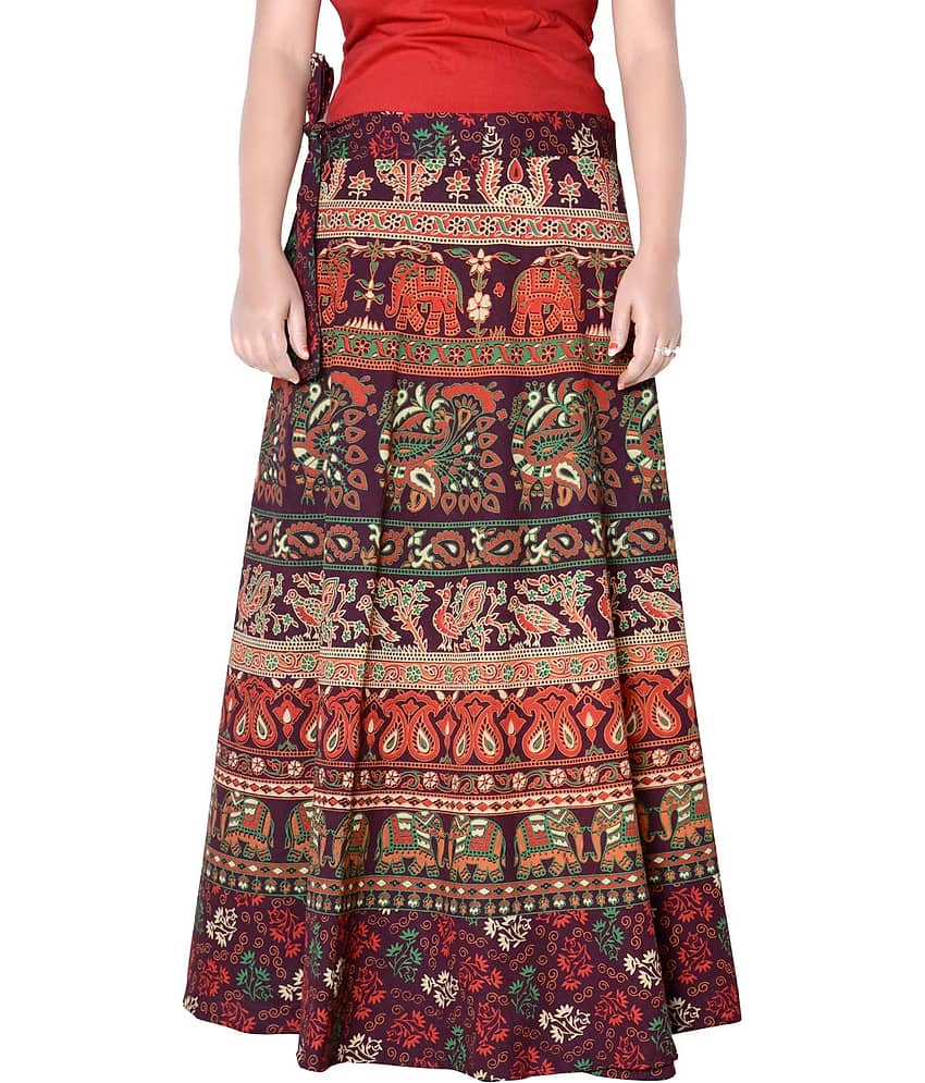 Sttoffa Cotton Wrap Skirt - Brown