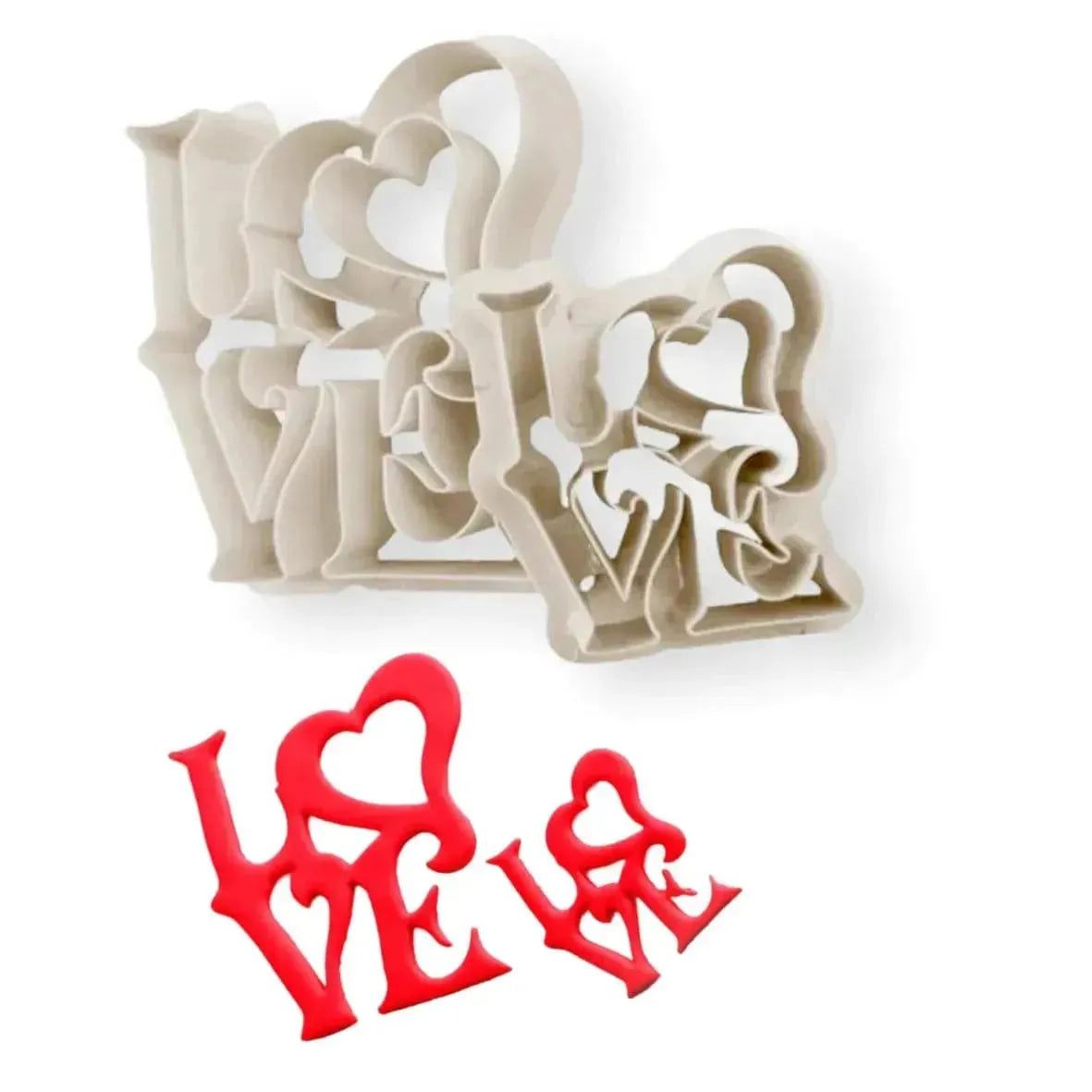 2 Pcs Love With Heart Shape Plunger Cutter