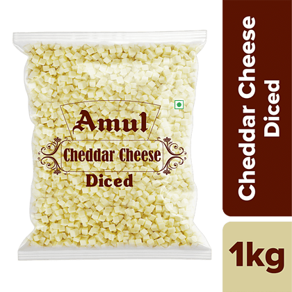 Amul Cheddar Cheese Diced, 1 Kg Pouch