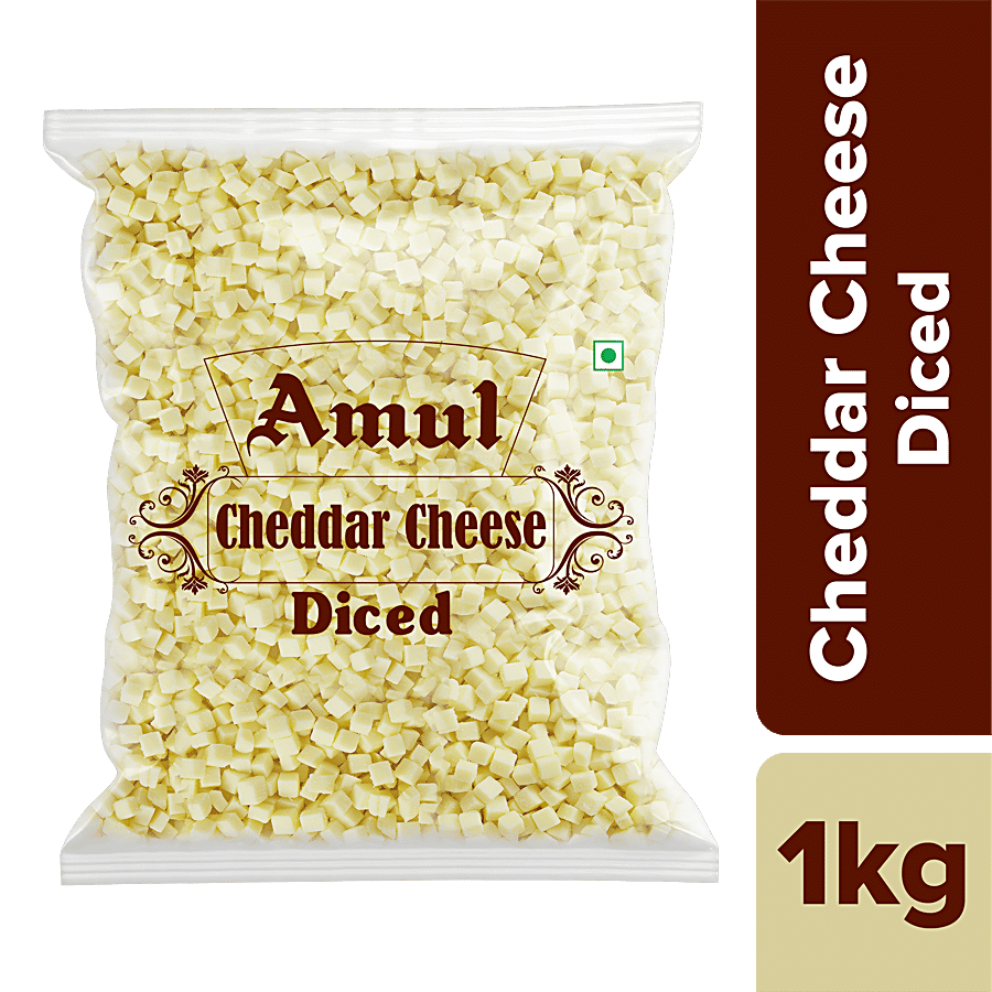 Amul Cheddar Cheese Diced, 1 Kg Pouch