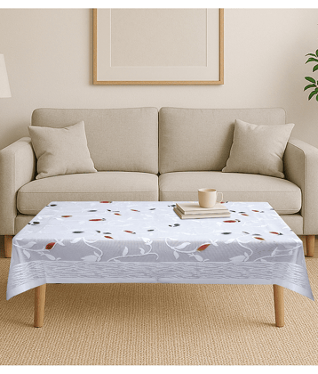 Crosmo Embroidered Cotton 4 Seater Rectangle Table Cover ( 152 x 102 ) cm Pack of 1 White