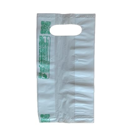 Enviclean D-Cut Carry Bag (500kg) | White Embossed Finish | Flexiloop Handle Shopping