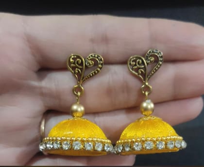Elegant Metal Stud Jhumka Earrings