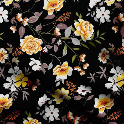 Garden On Black-Cotton