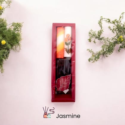 Handmade Candle and Incense Gift Box Set of 3 - Jasmine Handmade Candle and Incense Gift Box Set of 3 - Jasmine