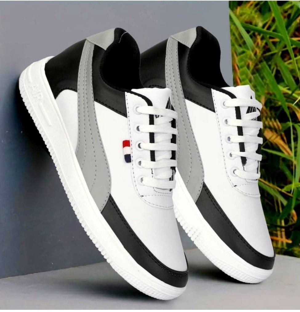 Mens Casual Synthetic Solid Lace-Up Shoes Size 7 (Black)