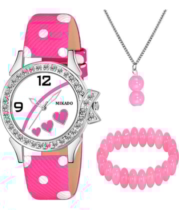 Mikado Leather Round Womens Watch