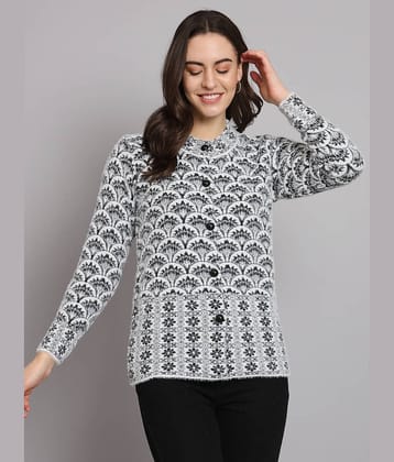 eWools.in Woollen Round Neck Women's Buttoned Cardigans - Black ( )