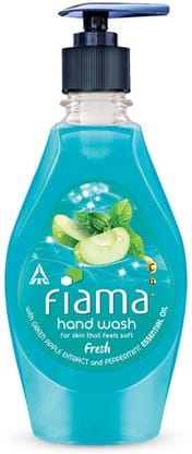 Fiama Fresh Hand Wash - Peppermint & Green Apple, 99.9% Germ Protection, 400 ml Bottle