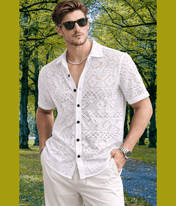 TarrenT HunT Cotton Blend Regular Fit Solids Half Sleeves Men's Casual Shirt - White ( Pack of 1 )