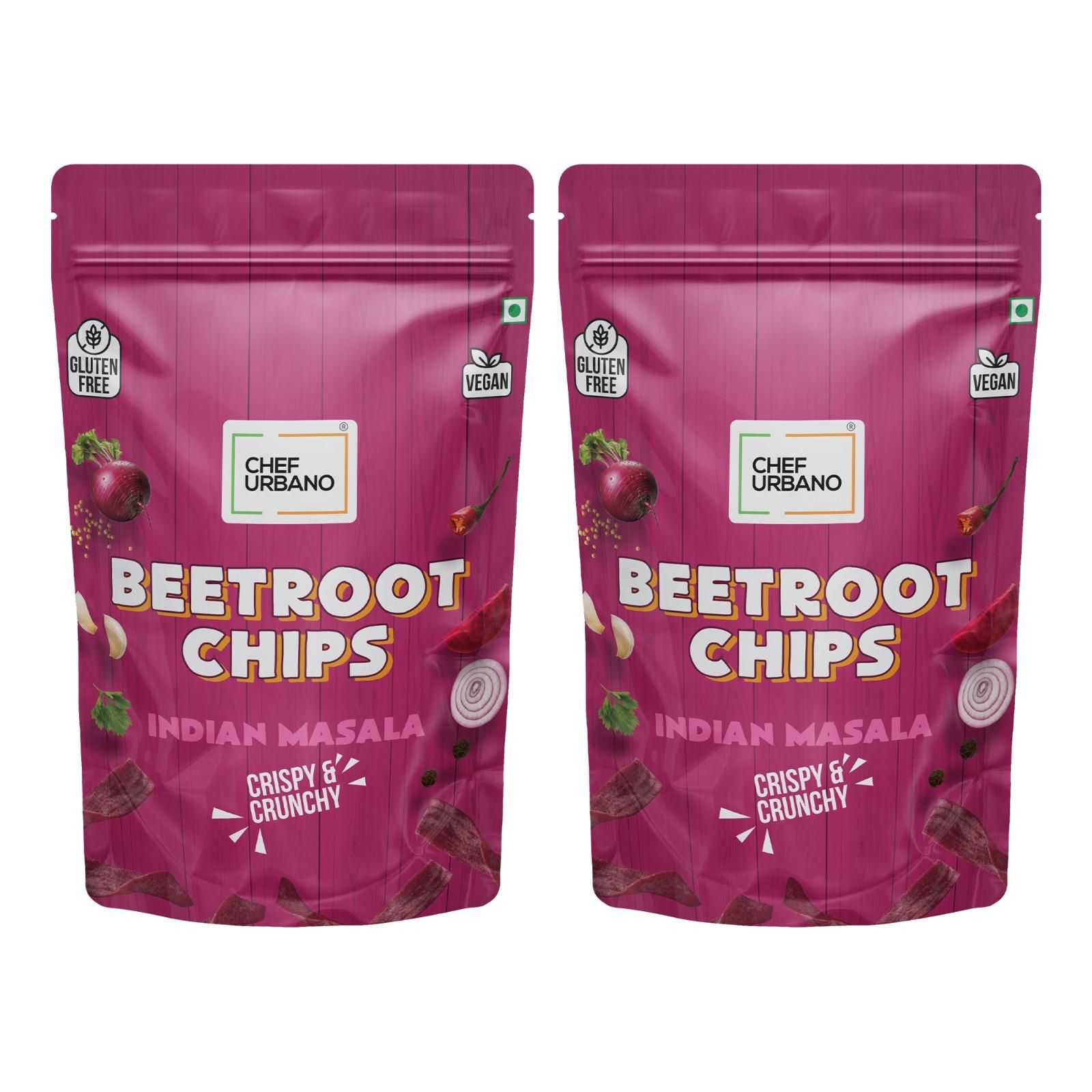 Chef Urbano Combo Chips Beetroot Indian Masala Pouch 80 Gms Pack Of 2