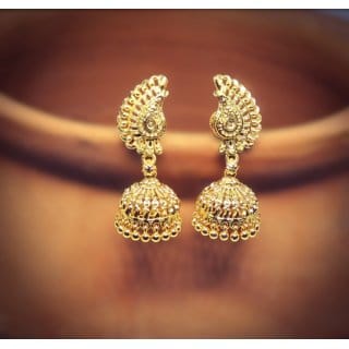 Traditional 1gm gold and micron plated  jhumkis