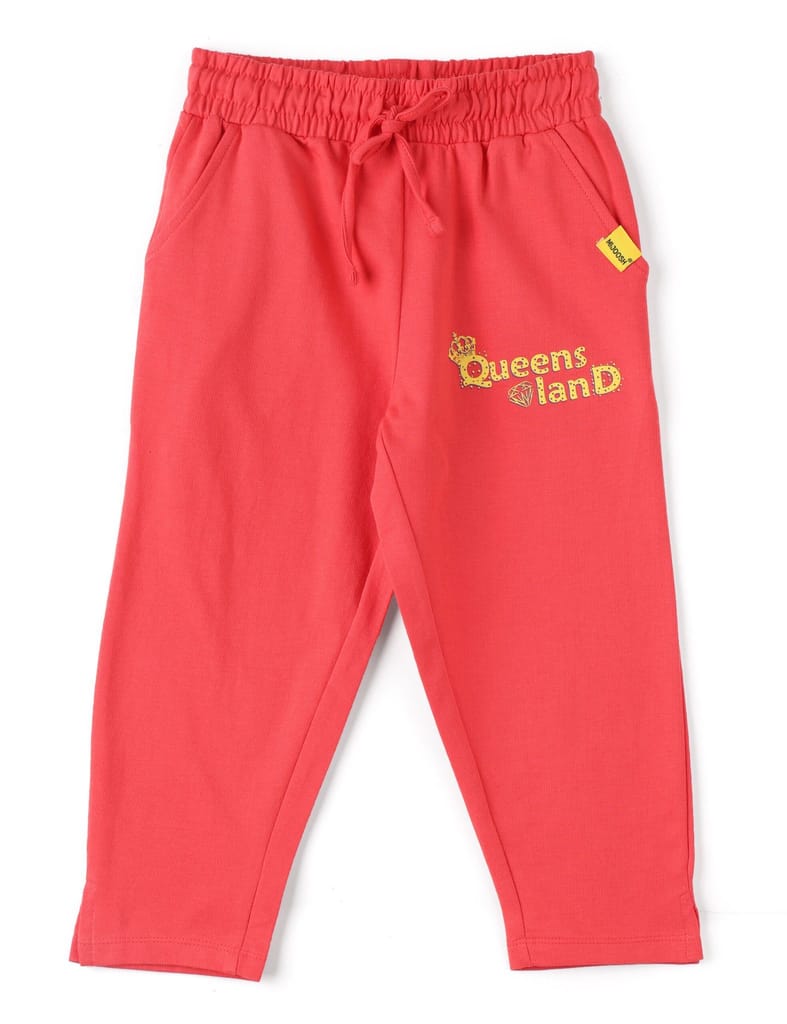 Affordable Kids Girls Capri Pants Cotton French Terry Hibiscus Red Queen’s Land 2025 at ShopCirc