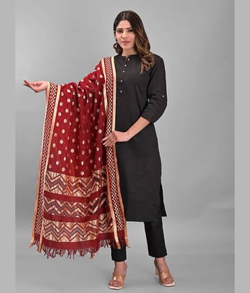 Apratim - Maroon Silk Women's Dupatta - ( Pack of 1 )