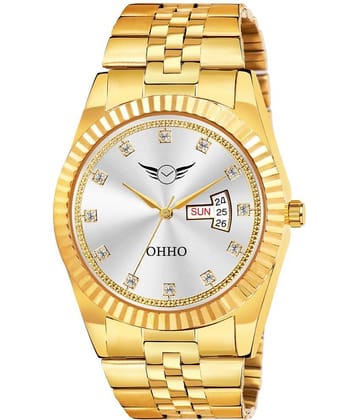 OHHO Gold Stainless Steel Analog Men's Watch