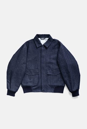DRIFT DENIM BOMBER JACKET-NAVY BLUE / S