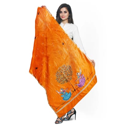 Nartaki Pattachitra Chanderi Silk Dupatta