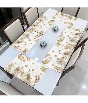 SANRAHSSAN PVC Floral Rectangle Table Mats ( 44 cm x 32 cm ) Pack of 6 - Multi