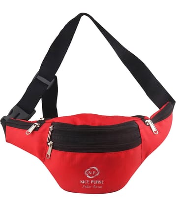 Nice Purse Polyester Red Waist Pouch