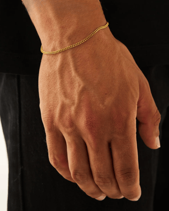 Micro Cubic Chain Bracelet (Gold)- 3mm-15+2cm
