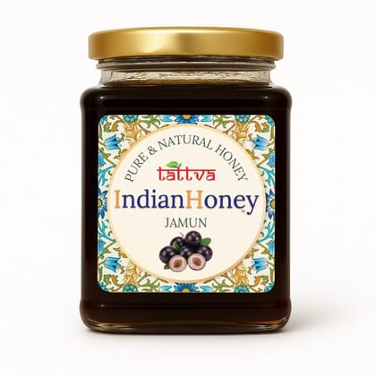 IndianHoney Diabetics-Friendly Jamun Honey & Ayurvedic & Stress-Relief Tulsi Infused Honey Combo Pack (500gm & 230gm) Jamun & Tulsi