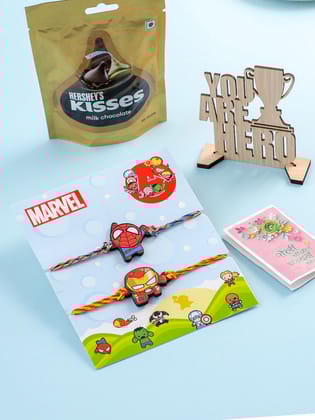 NVR Kids Set of 2 Cute Cartoon Superhero Thread Rakhi, Combo for Rakshabandhan-One Size / Multicolor